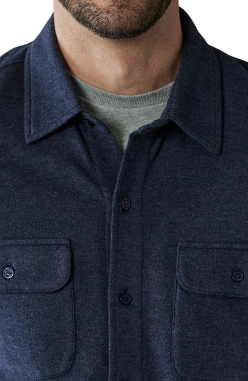 Shop The Normal Brand Textured Knit Long Sleeve Button-up Shirt In Midnight