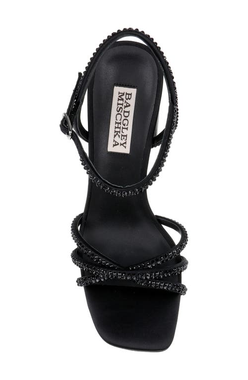Shop Badgley Mischka Collection Brixley Ankle Strap Sandal In Black Satin