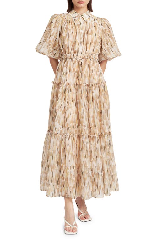 En Saison Billie Tiered Dress in Taupe Multi at Nordstrom, Size X-Small