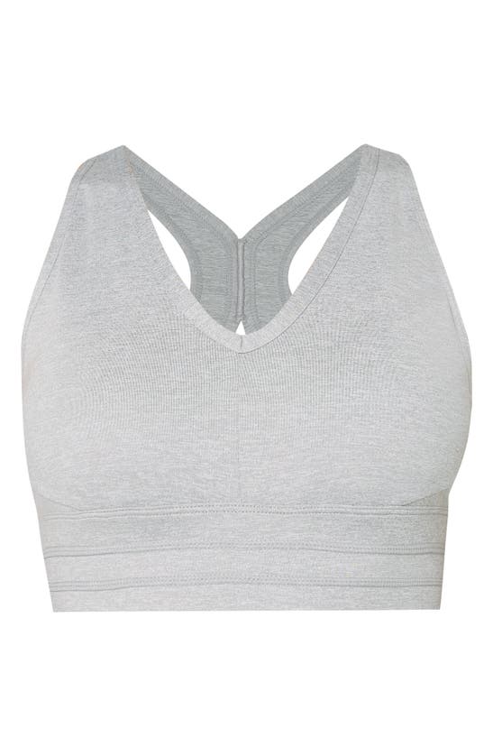 Shop Sweaty Betty Gaia Yoga Sports Bra In Light Grey Marl