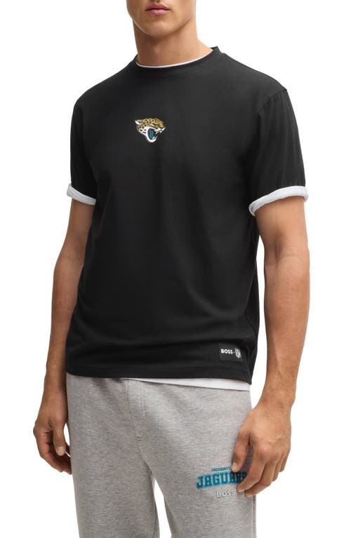 Shop Hugo Boss Boss X Nfl Stretch Cotton Graphic T-shirt In Jacksonville Jaguars - D. Grey