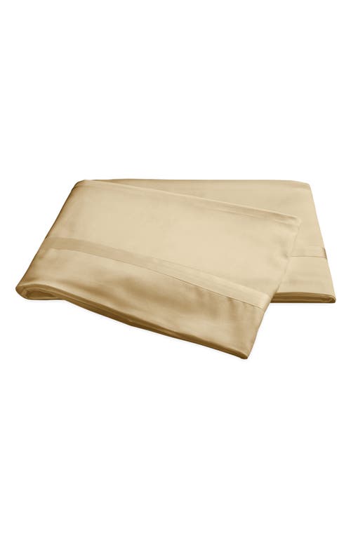 Matouk Nocturne 600 Thread Count Flat Sheet in Honey at Nordstrom