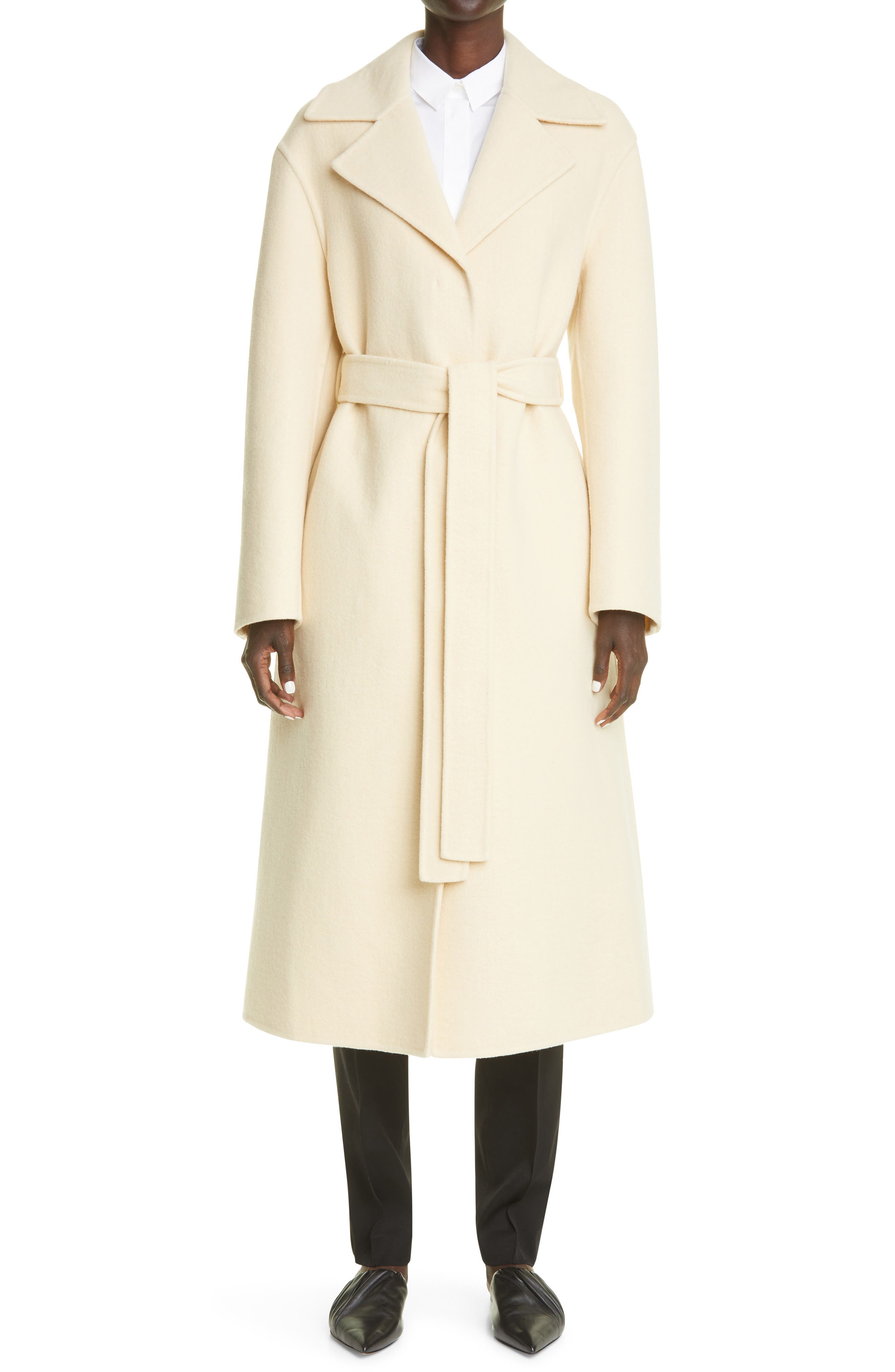 beige wool trench coat