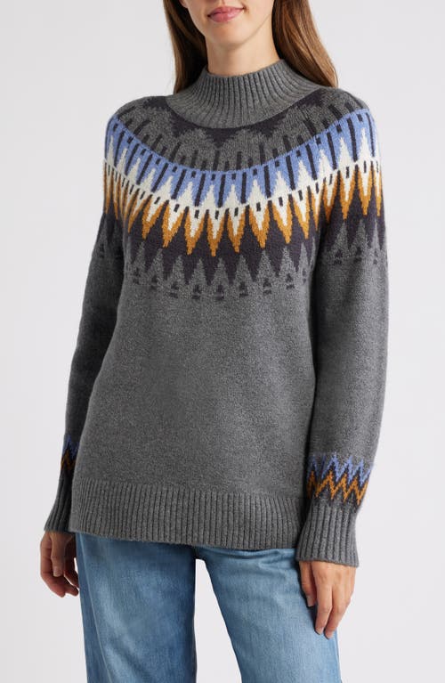 Caslonr Caslon(r) Fair Isle Mock Neck Sweater In Gray