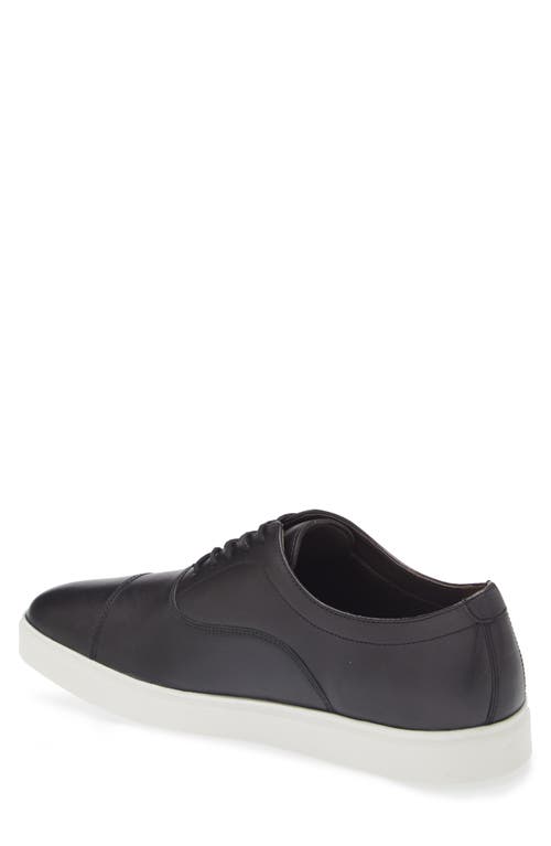 Johnston & Murphy Matthews Cap Toe Oxford In Black Hand-stained Full Grain