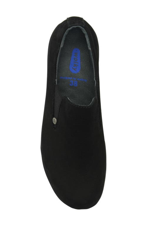 Wolky Mesita Wedge Slip-on Sneaker In Black