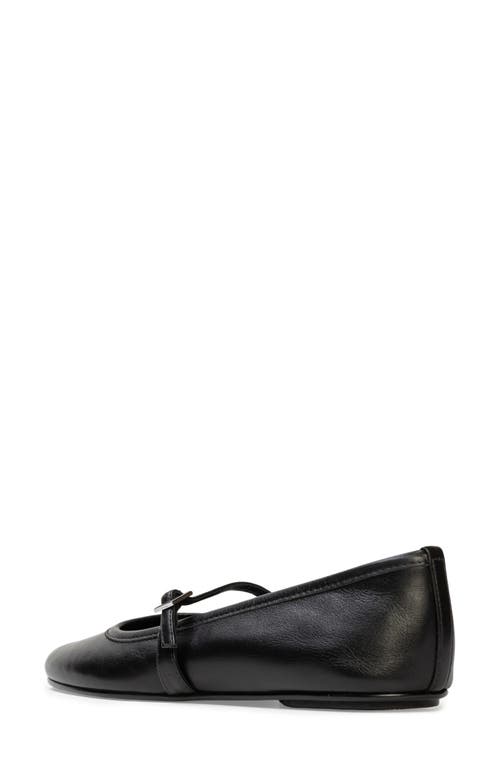 Shop Black Suede Studio Mika Mary Jane Flat In Black Leather