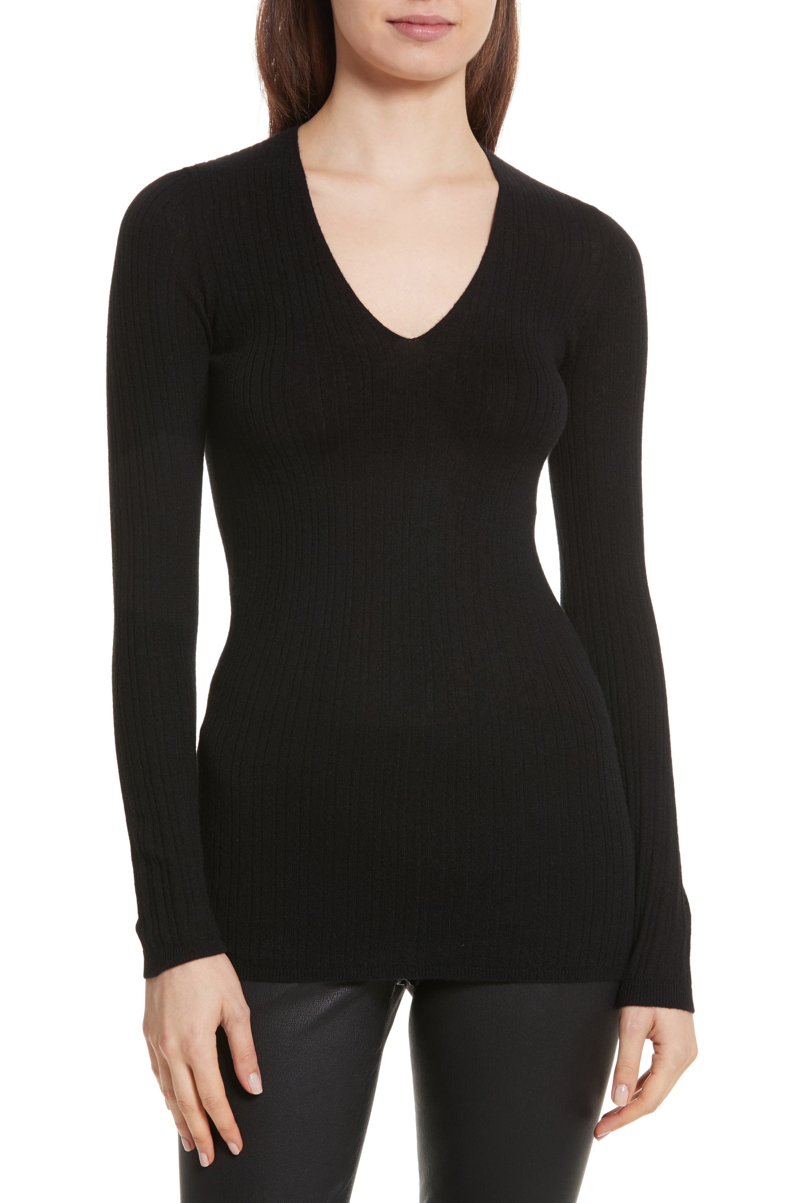 Vince Ribbed Cashmere VNeck Sweater Nordstrom
