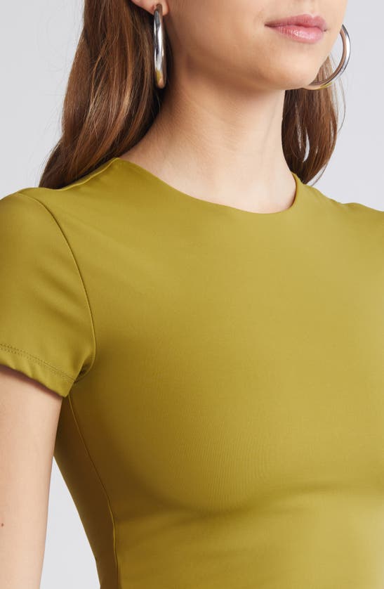 Shop Open Edit Smooth Edit Short Sleeve Top In Olive Eyes