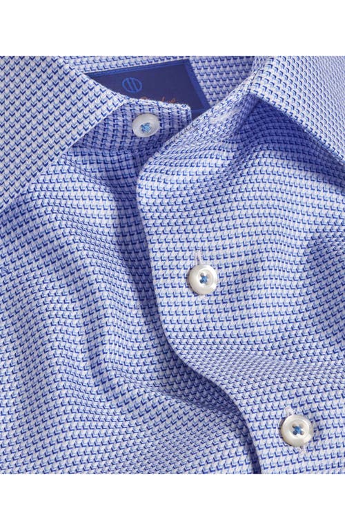 Shop David Donahue Trim Fit Geometric Pattern Twill Dress Shirt In Blue/sky