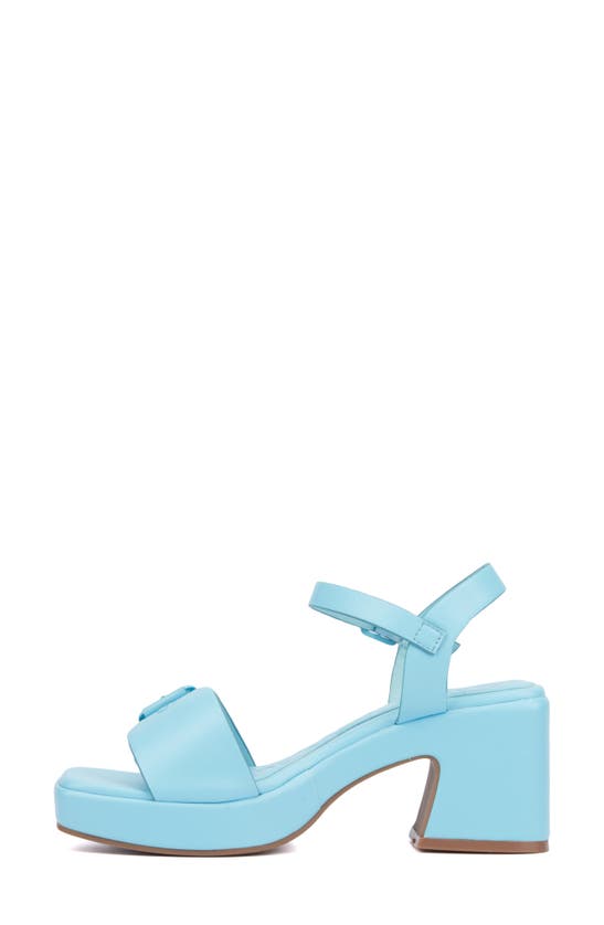 Shop Olivia Miller Slay Block Heel Sandal In Light Blue