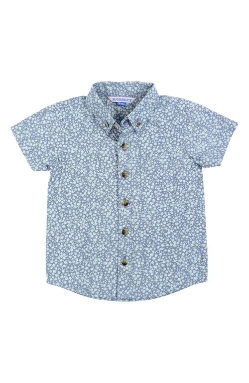 RuggedButts Kids' Floral Short Sleeve Cotton Button-Up Shirt Summertime Fields at Nordstrom,