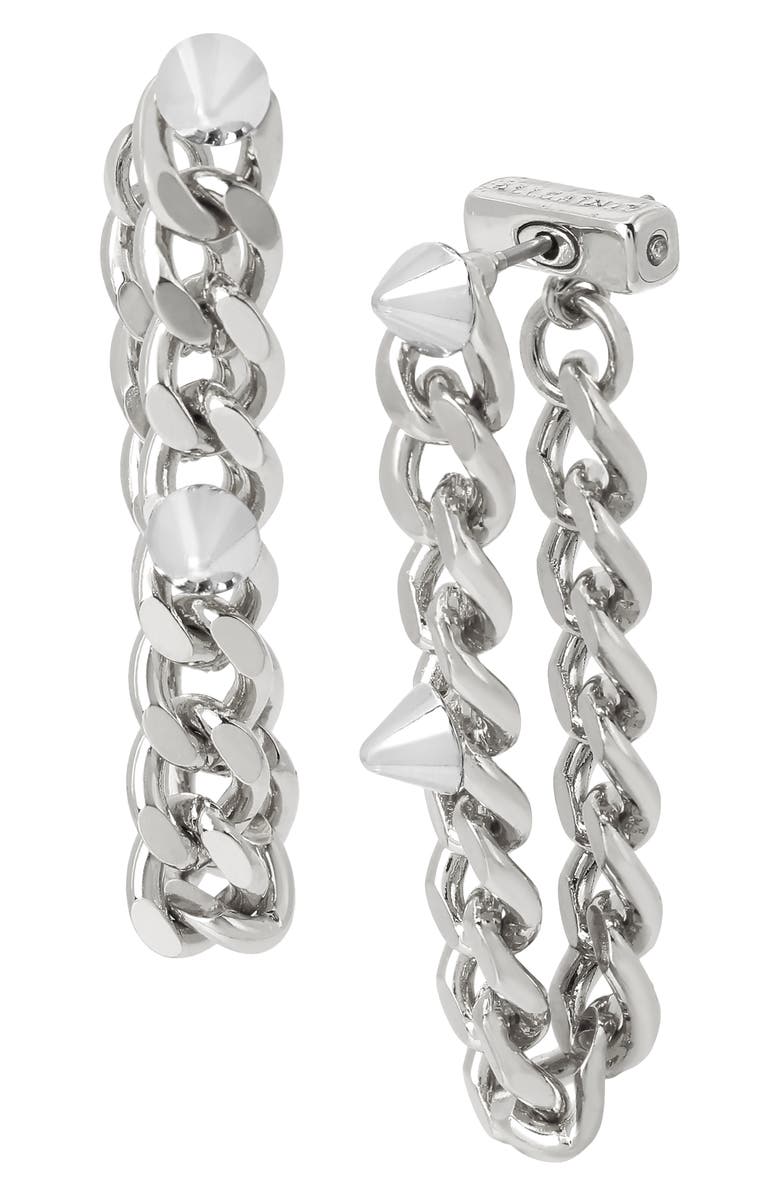 AllSaints Stud Chain Linear Drop Earrings, Main, color, 