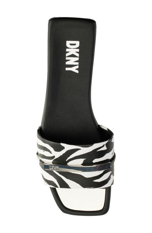 Shop Dkny Alaina Slide Sandal In Black/white