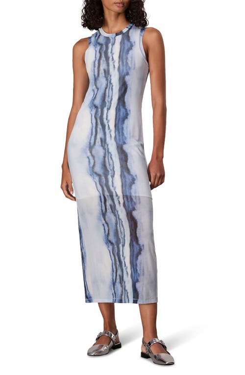 Rag & Bone Yana Mesh Sleeveless Dress In Blue Multi