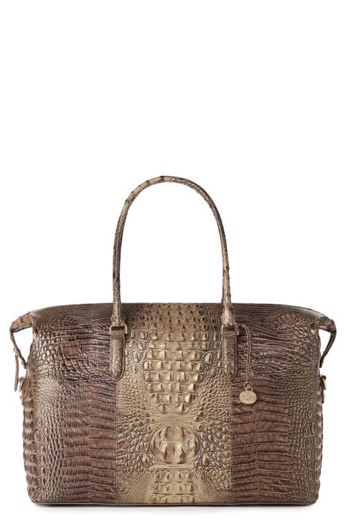 Shop Brahmin Duxbury Croc Embossed Leather Weekend Duffle Bag In Brindle