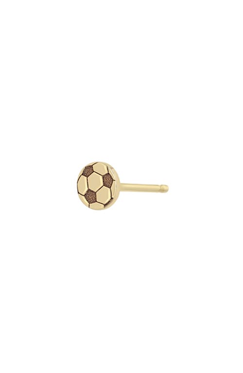 Shop Zoë Chicco Itty Bitty 14k Gold Soccer Ball Single Stud Earring In Yellow Gold