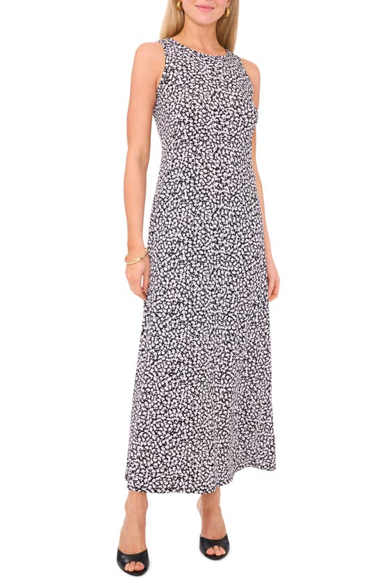 Shop Vince Camuto Floral Print Sleeveless Maxi Dress In Rich Black