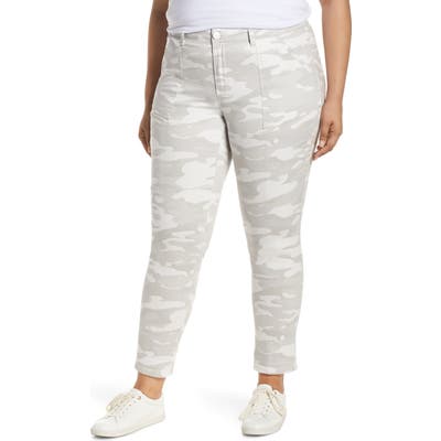 Plus Size Wit & Wisdom Flex-Ellent High Waist Stretch Cotton Cargo Pants, Grey (Plus Size) (Nordstrom Exclusive)