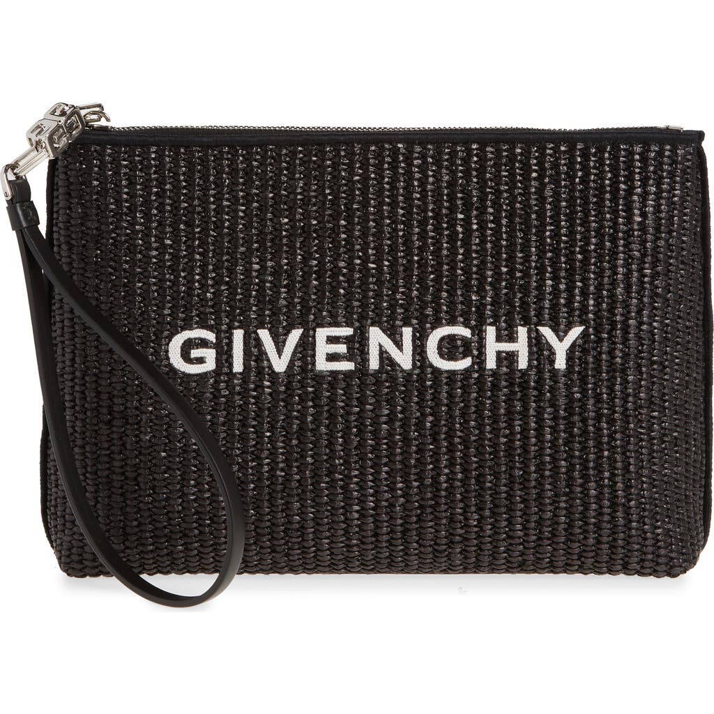 Givenchy Raffia Travel Pouch In Black