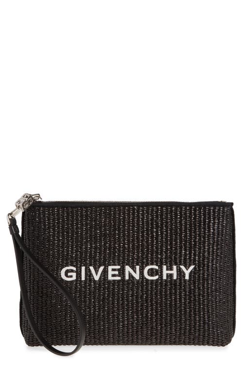 Givenchy Raffia Travel Pouch in Black at Nordstrom