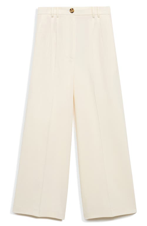 Shop Mango Pleated Culottes In Ecru