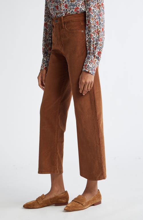 Veronica Beard Crosbie High Waist Wide Straight Leg Corduroy Pants In Deep Ochre