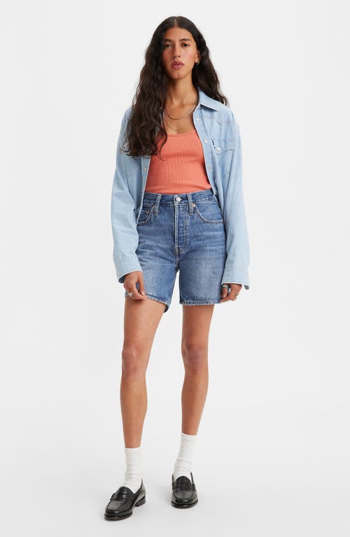 Shop Levi's 501® Mid Thigh Denim Shorts In Blue Beauty