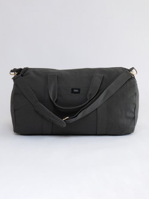 Terra Thread Organic Cotton Duffle Bag In Charcoal Grey