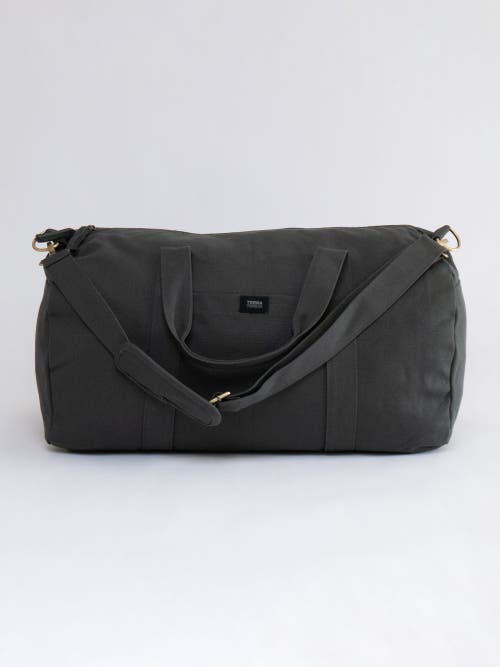 Shop Terra Thread Organic Cotton Duffle Bag In Charcoal Grey