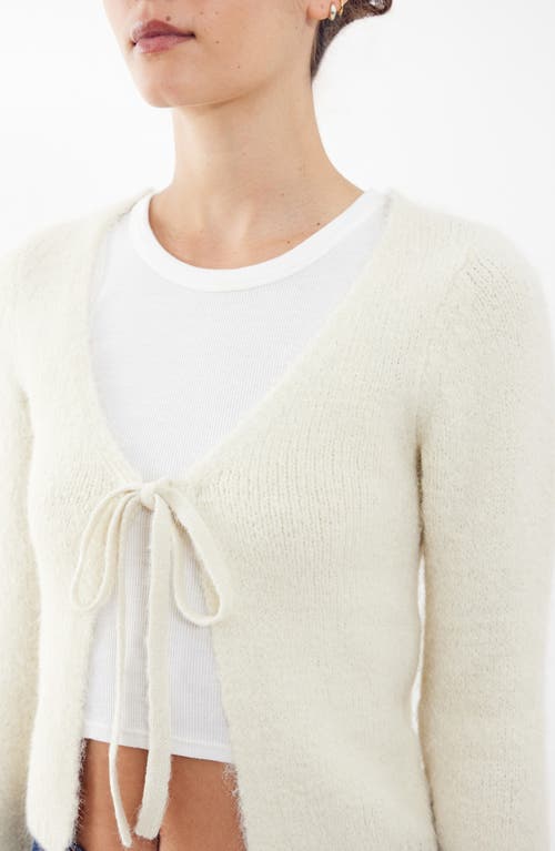 Shop Bdg Urban Outfitters Tie Front Cardigan In Cream