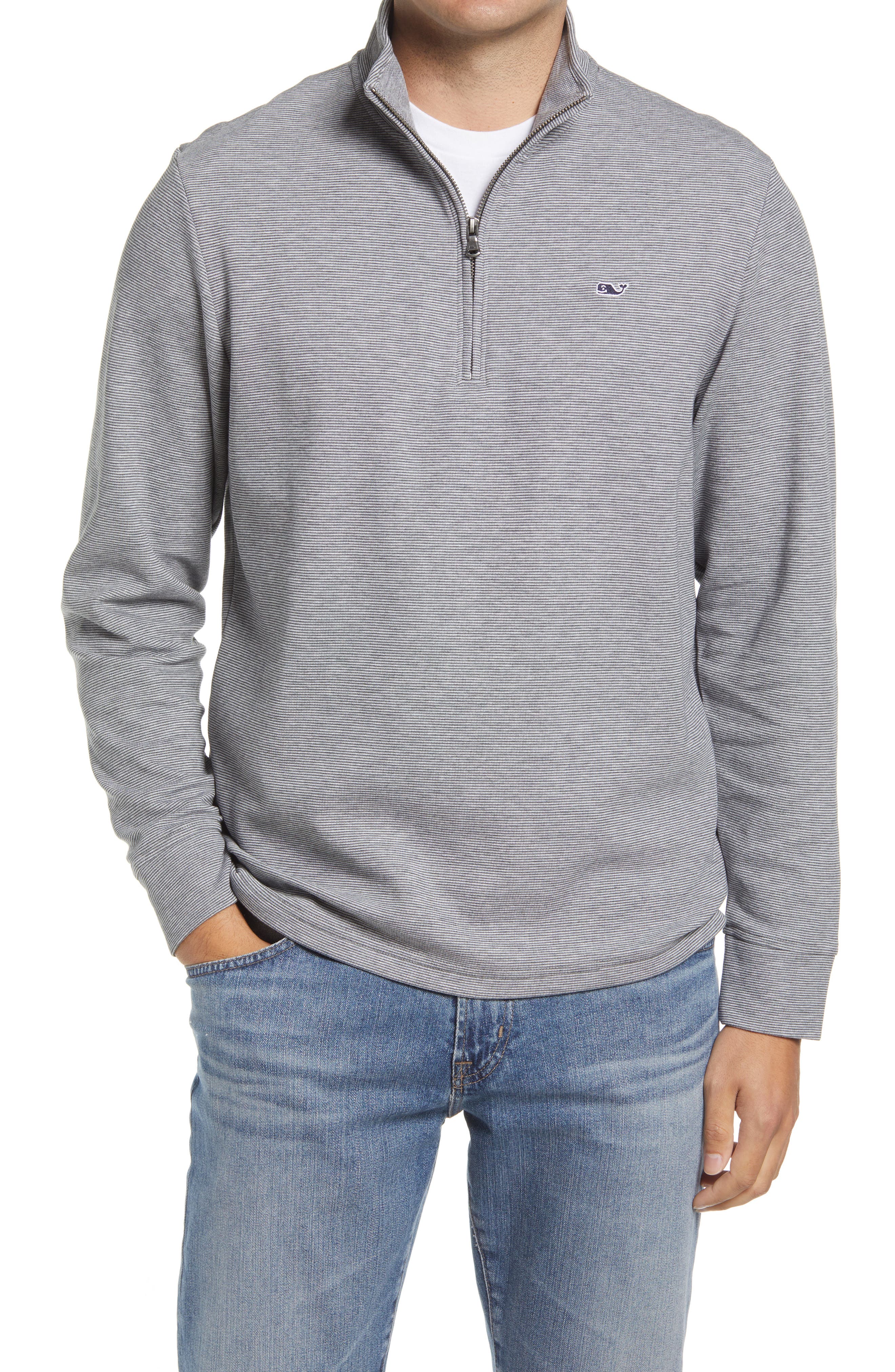 grey quarter zip sweatshirt