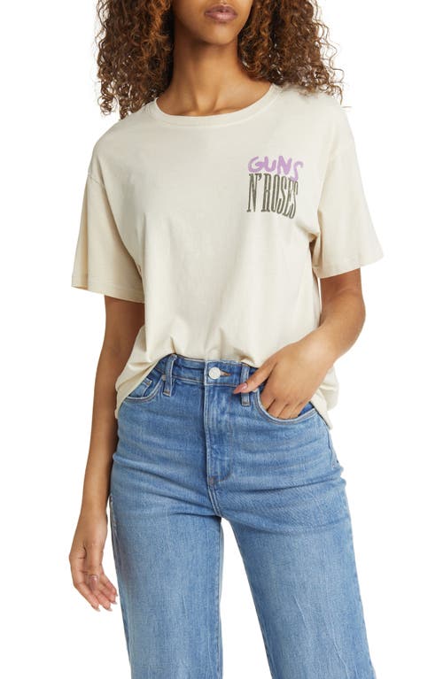 Daydreamer Guns N' Roses Boyfriend Cotton Graphic T-Shirt in Dirty White Pigment