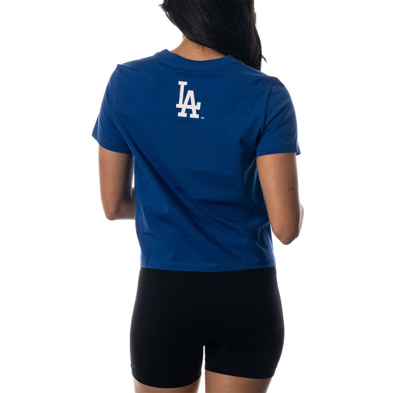 Shop The Wild Collective Royal Los Angeles Dodgers Twist Front T-shirt