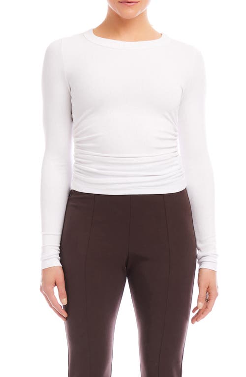 Fifteen Twenty Side Shirred Rib Top In White