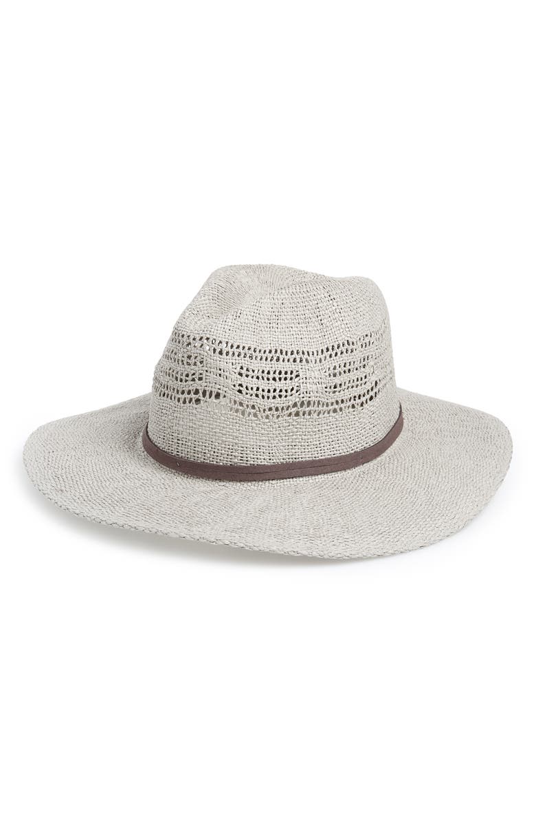 Open Weave Panama Hat, Main, color, GREY