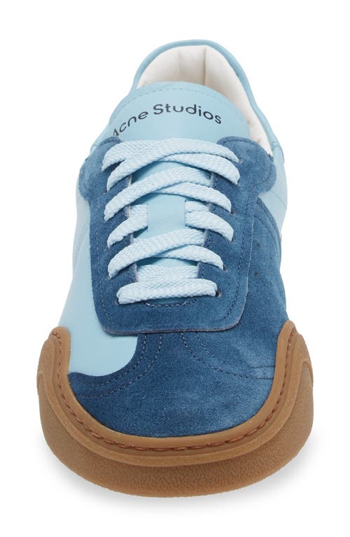 Shop Acne Studios Low Top Sneaker In Light Blue/brown