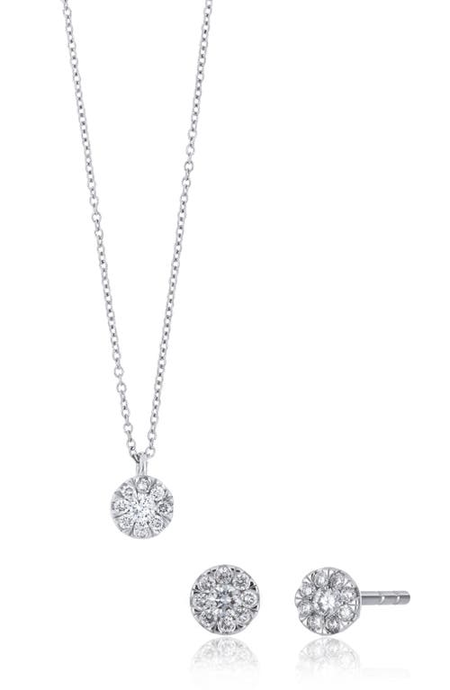 Bony Levy Mika Diamond Pendant Necklace & Stud Earrings Set in 18K White Gold at Nordstrom
