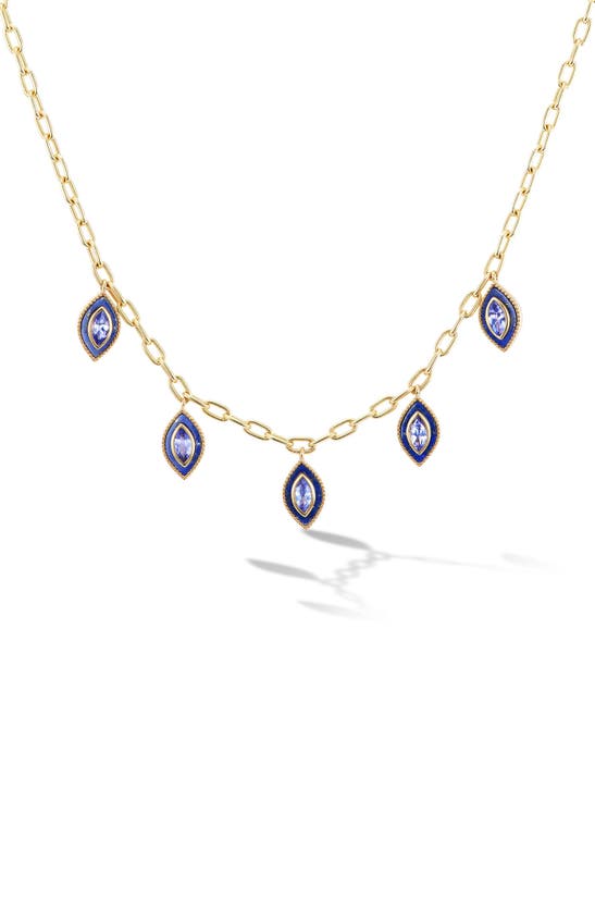 Shop Orly Marcel Marquise Eye Charm Necklace In Blue