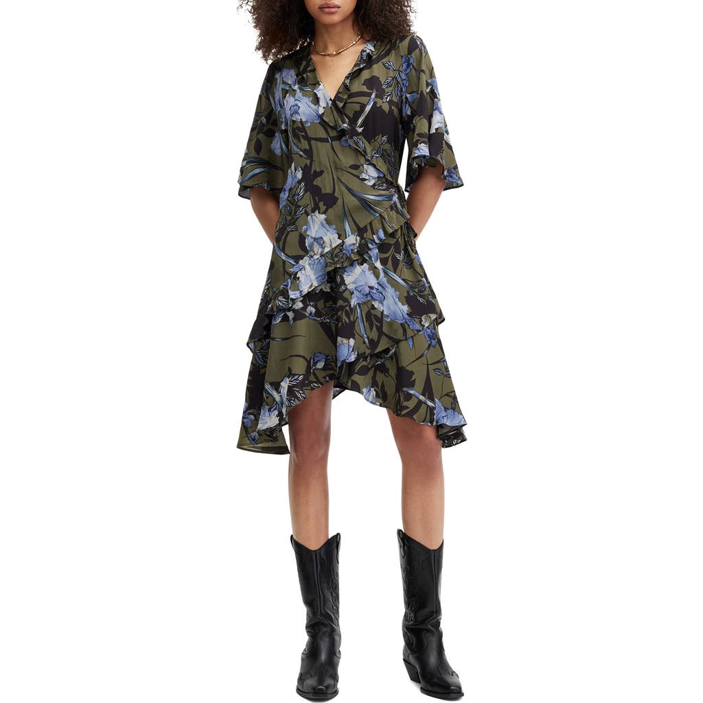 ALLSAINTS ALLSAINTS MEAGAN FLORAL PRINT WRAP DRESS