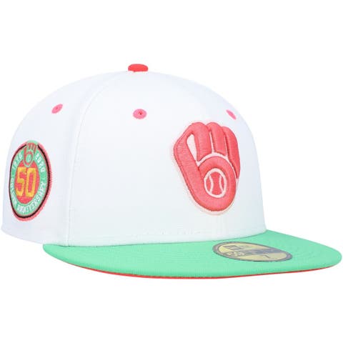 Men's New Era White/Coral Cincinnati Reds 1990 World Series Strawberry Lolli 59FIFTY Fitted Hat