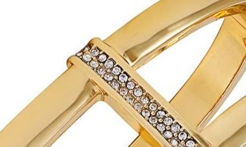 Vince Camuto Crystal Bangle Bracelet In Gold Tone