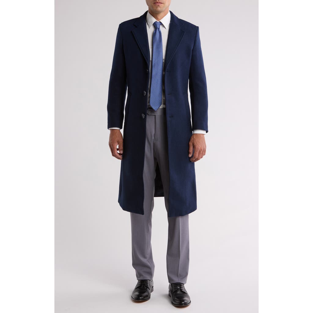 Braveman Knee Length Coat In Navy