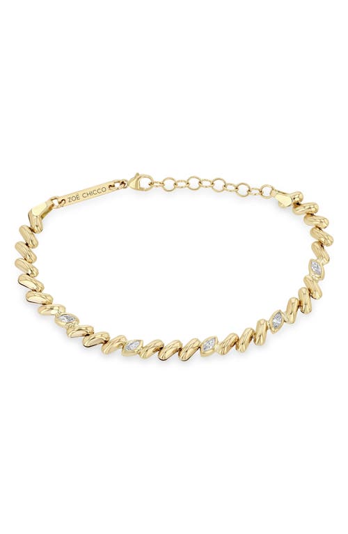 Zoë Chicco Diamond San Marco Chain Bracelet In 14k Yellow Gold