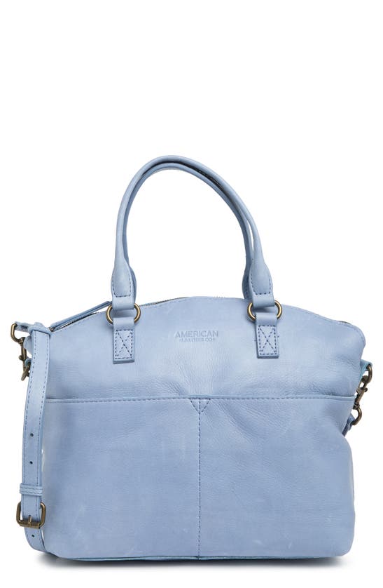 American Leather Co. Carrie Dome Satchel In Ocean Blue