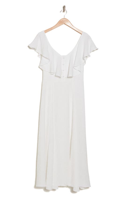 Shop Wishlist Flutter Gauze Midi Dress In White