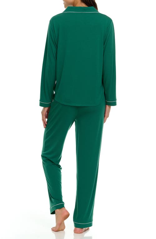 Shop Flora By Flora Nikrooz Annie Long Sleeve & Pants 2-piece Pajama Set In Green