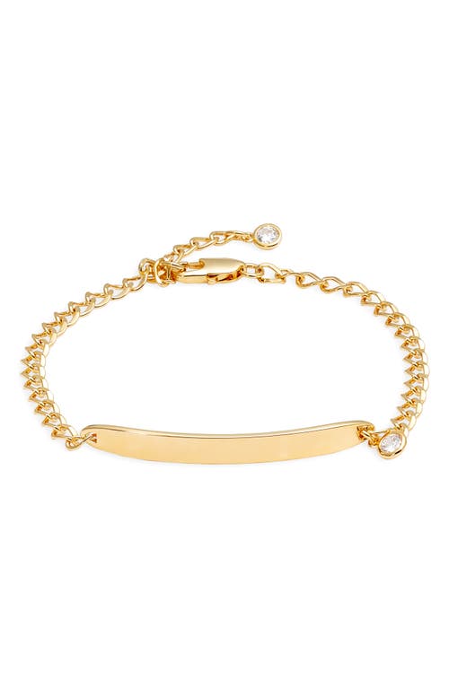 Nordstrom Demi Fine Cubic Zirconia Charm ID Bracelet in 14K Gold Plated at Nordstrom