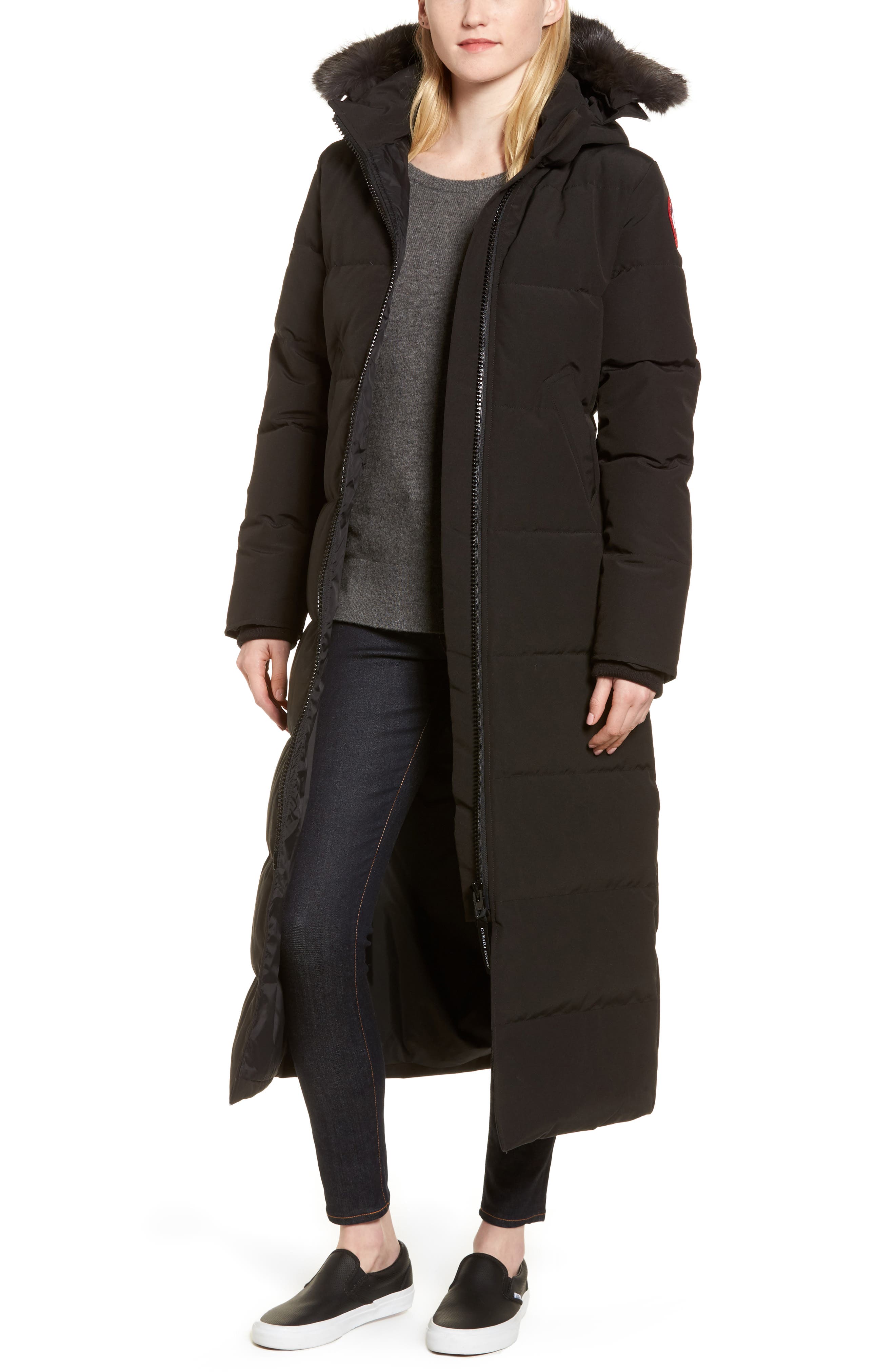 Canada Goose Mystique Regular Fit Down Parka With Genuine Coyote Fur Trim, (0) - Black