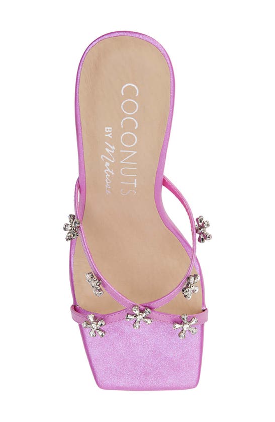 Shop Coconuts By Matisse Levi Crystal Flower Slide Sandal In Purple